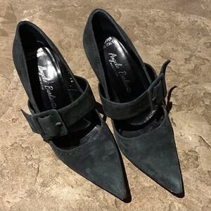 6  Dark Gray Suede Mary Janes